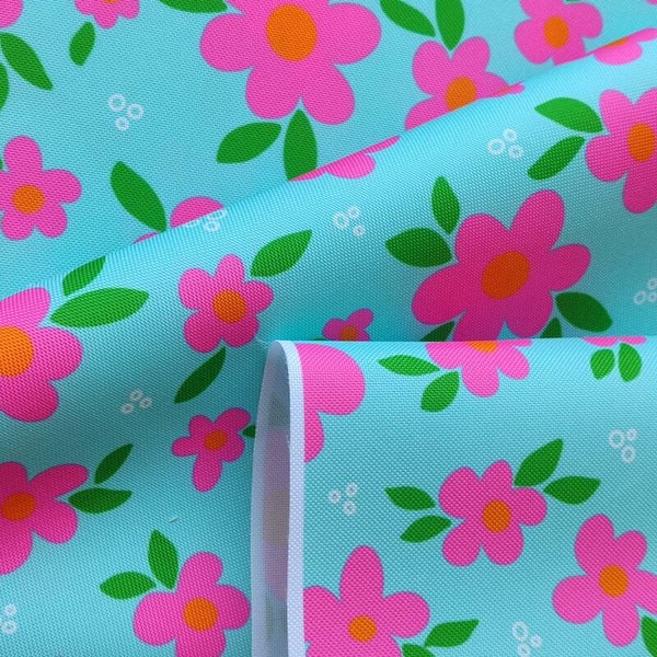 Outdoorstoff Frühlingsblumen blau