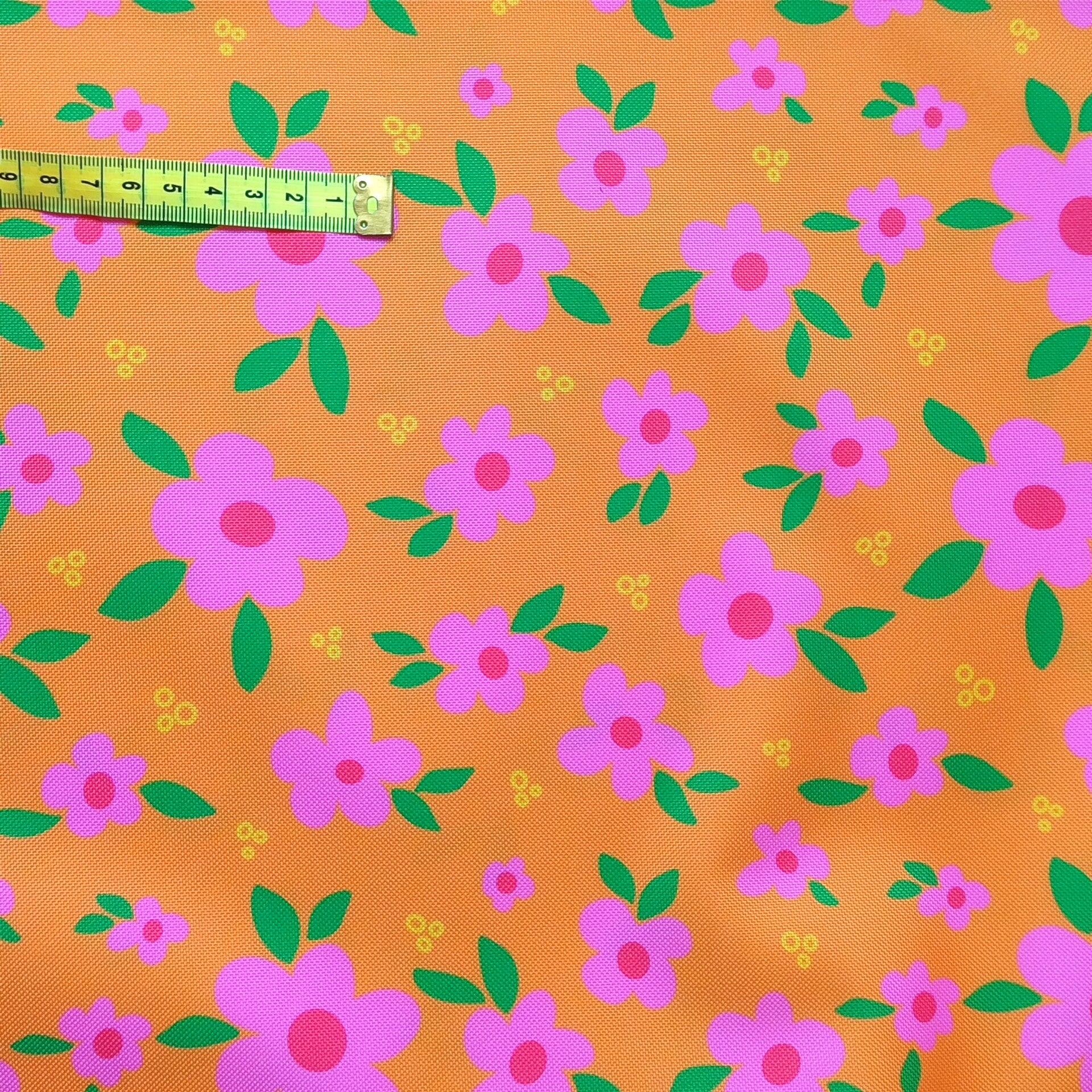 Outdoorstoff Frühlingsblumen orange