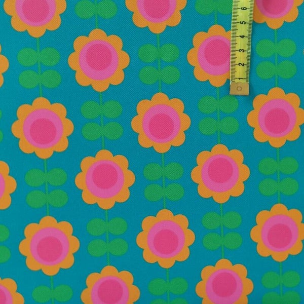 Outdoorstoff Retroflower petrol