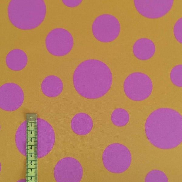 Outdoorstoff crazy Dots gelb rosa