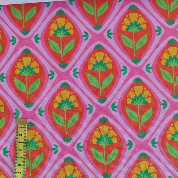 Outdoorstoff Ornamente rosa