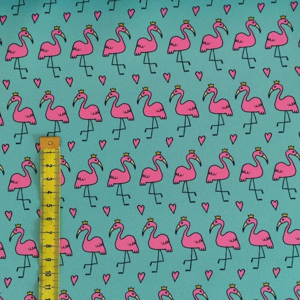 Outdoorstoff Flamingo klein blau