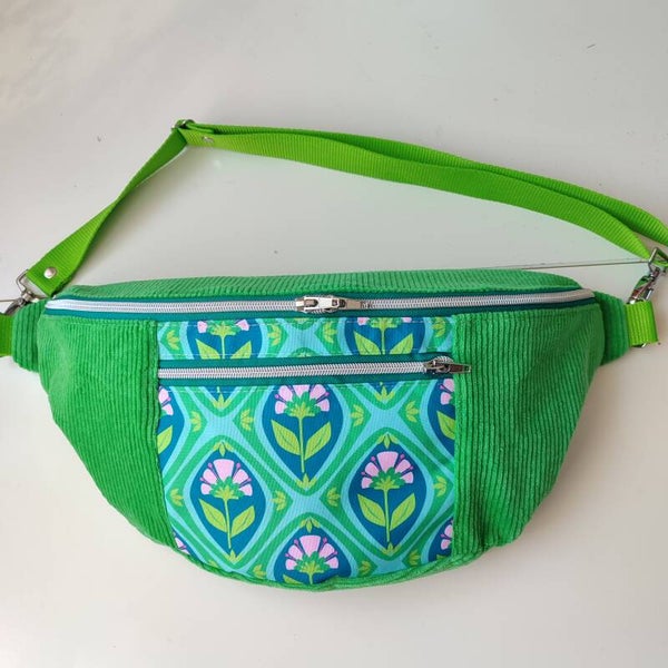 Bauchtasche XL Ornamente petrol