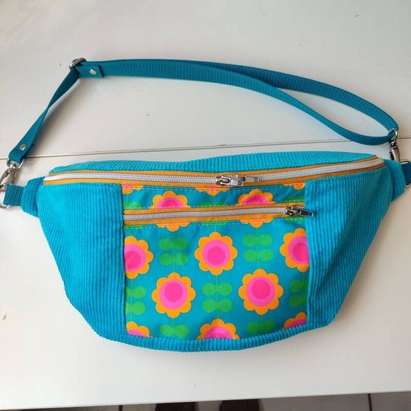 Bauchtasche XL Retro petrol