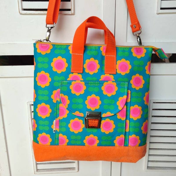 Rucksacktasche Retroflower grün