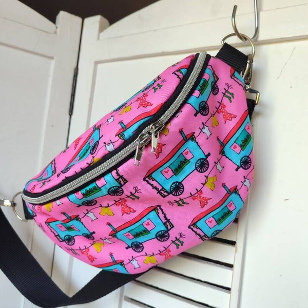 Bauchtasche Wohnwagen rosa