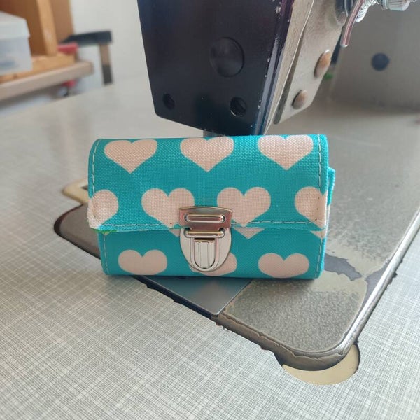Mini Geldbörse Herz blau