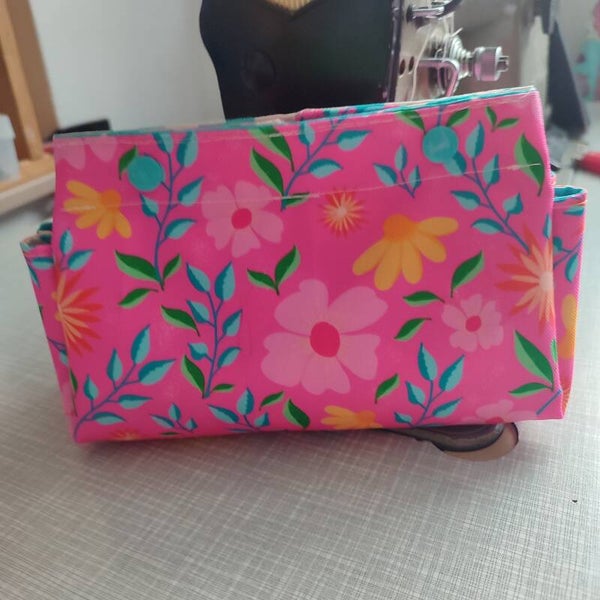 Duo-Täschchen Geblümt pink