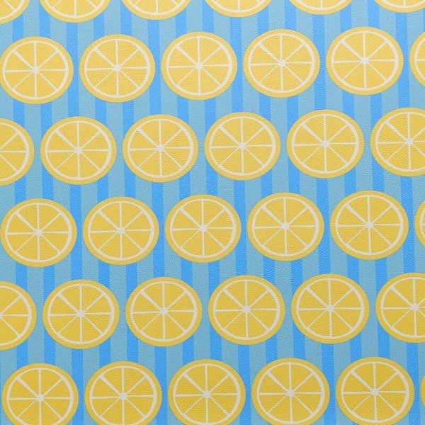 Kunstleder Stück Zitrone blau