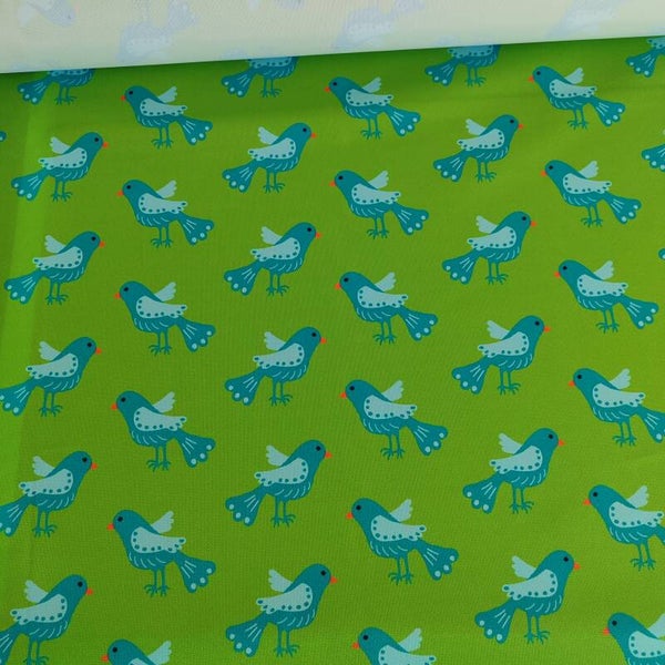 Outdoorstoff Frühlingsvogel grün