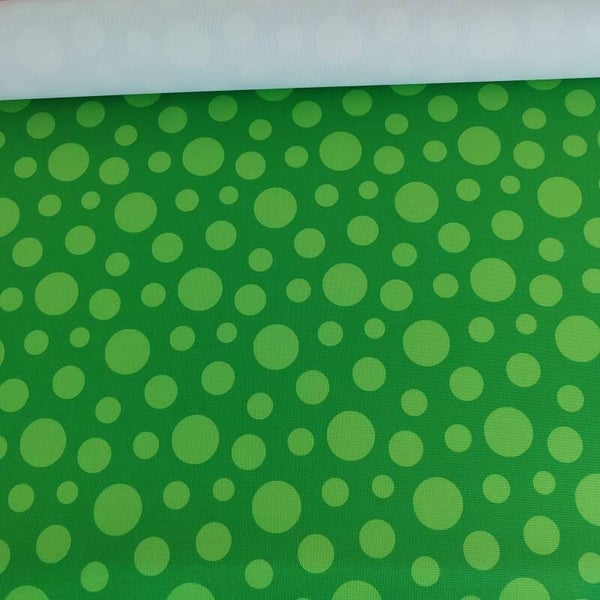 Outdoorstoff Dots grün