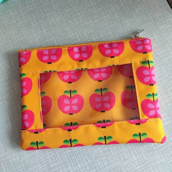 Fenstertasche Retroapfel gelb