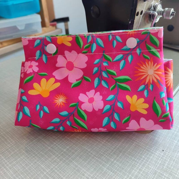 Duo-Täschchen Geblümt pink