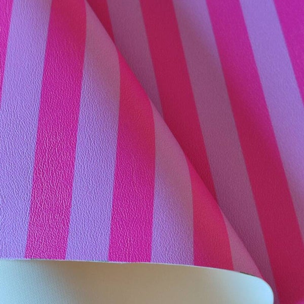 Kunstleder Stück Streifen pink rosa