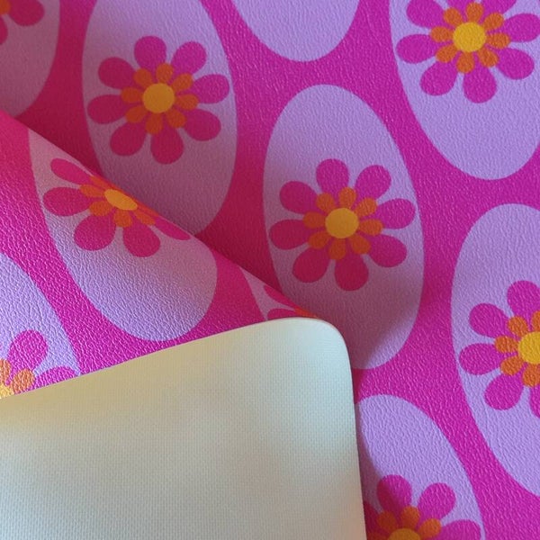 Kunstleder Stück Tapete pink