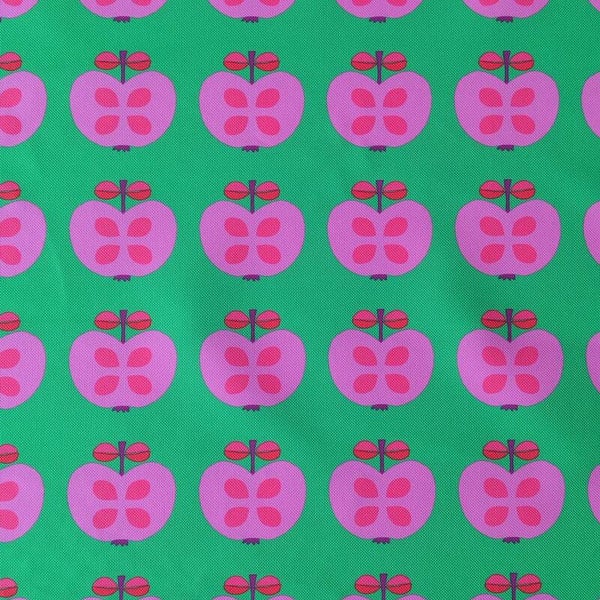 Outdoorstoff Retroapfel grün rosa