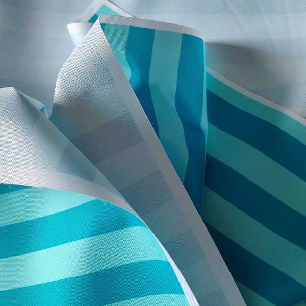 Outdoorstoff Streifen türkis blau