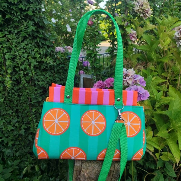Klappauf- Tasche Orange grün (U017)
