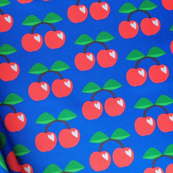 Outdoorstoff Kirsche 🍒 groß blau(085)100 Polyester 15,80/m