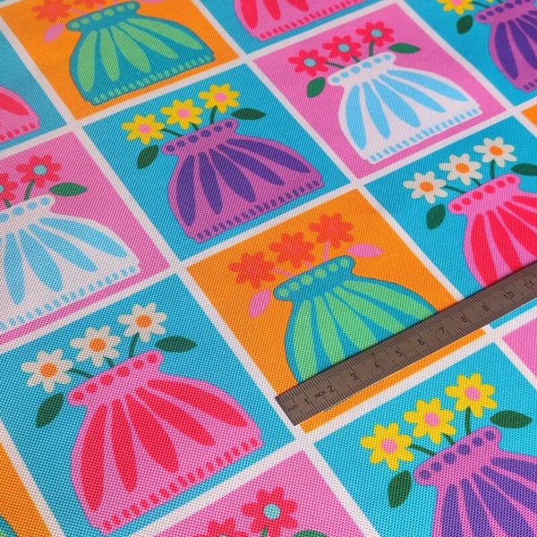Outdoorstoff Vase bunt (087) 100% Polyester 15,80/m