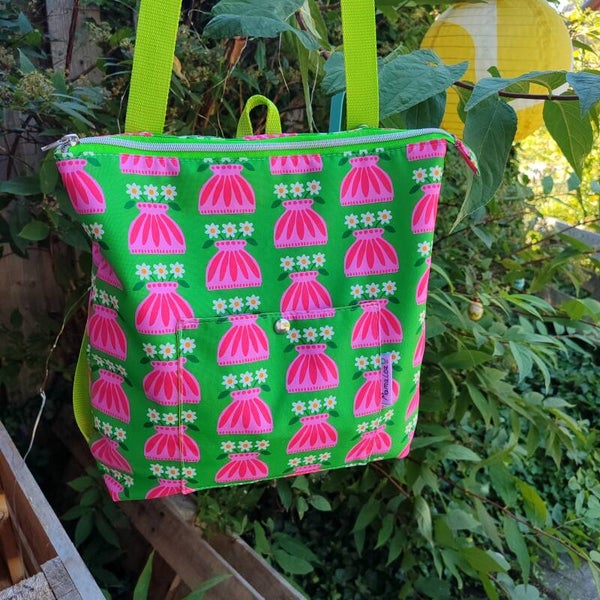Rucksacktasche midi Vase grün (RT007)
