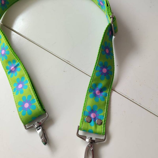 Taschenriemen Blume blau grün (TR003)