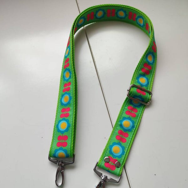 TASCHENRIEMEN Retroblume grün(TR020)
