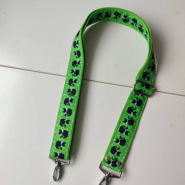 Taschenriemen Katze grün(TR025)