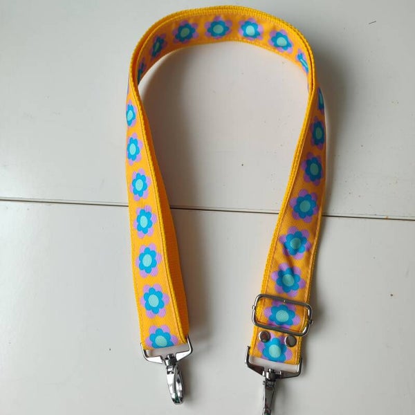 Taschenriemen Blume gelb lila(TR026)