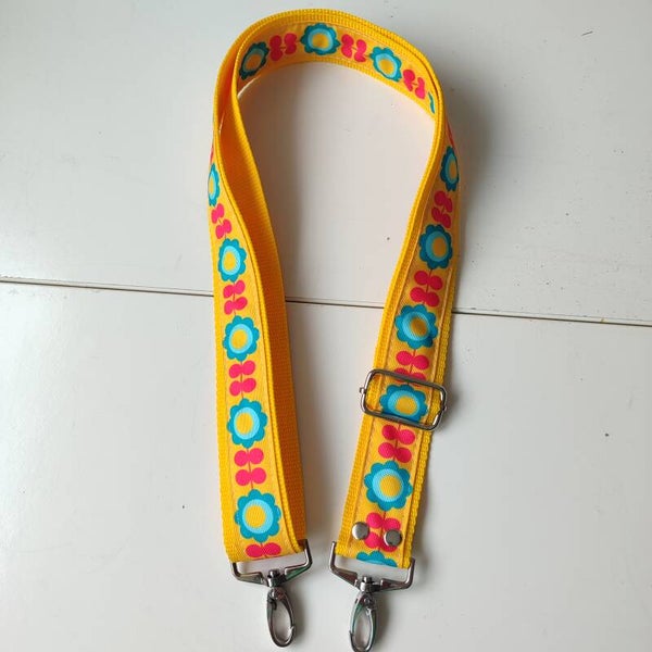 Taschenriemen Retroblume gelb(TR019)