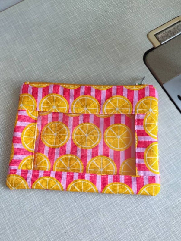 Fenstertasche Zitrone rosa(K40)