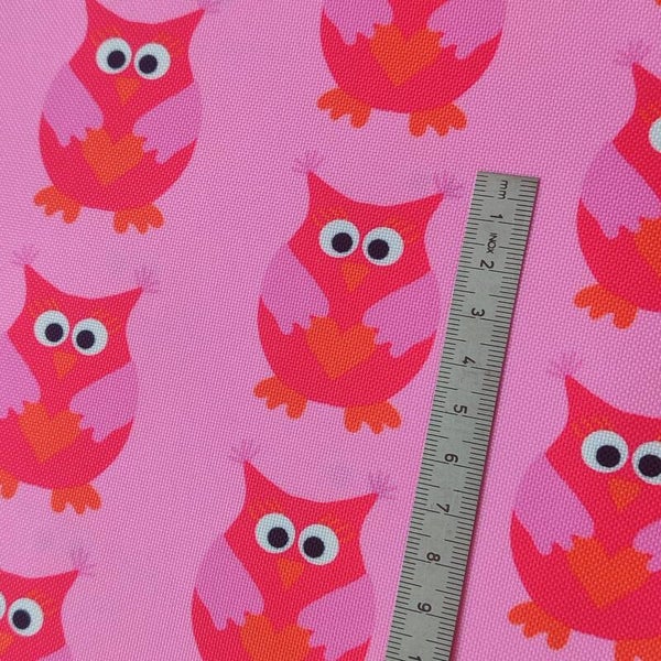 Outdoorstoff Eule rosa 100% Polyester 15,80/m (105)