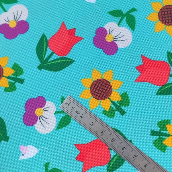 Outdoorstoff Gartenmix blau 100%Polyester 15,80/m (112)