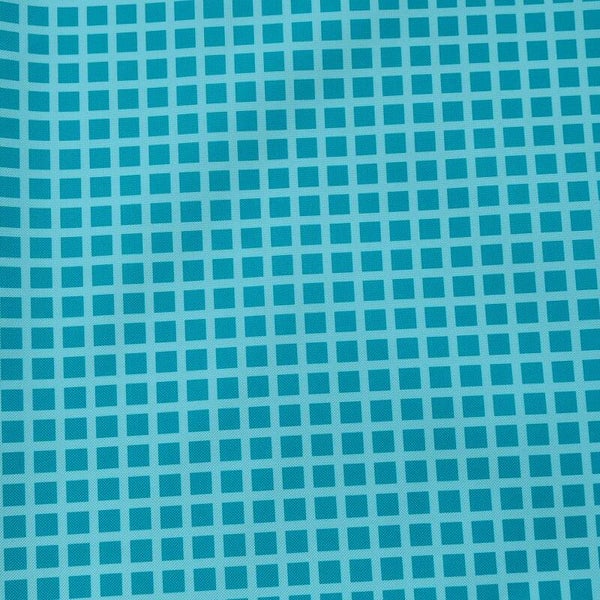 Outdoorstoff Karo türkisblau (110) 100% Polyester 15,80/m