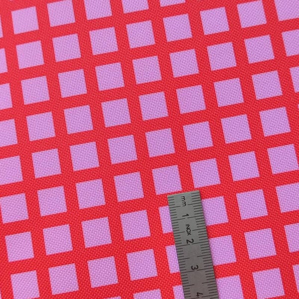 Outdoorstoff Karo rot rosa 100% Polyester 15,80/m (111)