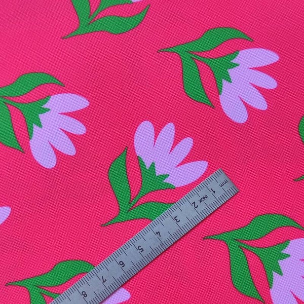 Outdoorstoff Blüte rot 100% Polyester 15,80/m (137)