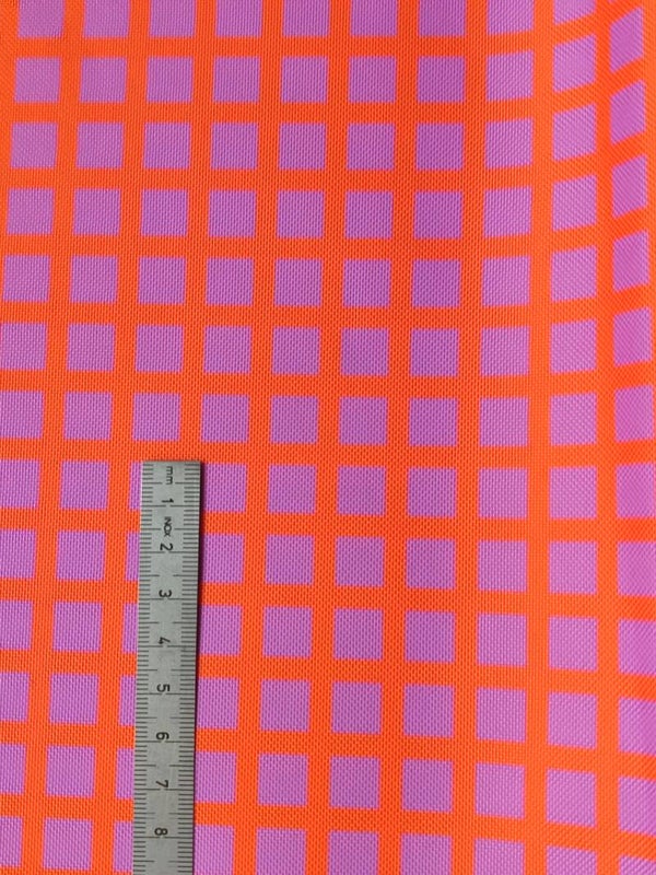 Outdoorstoff Karo pink orange (109) 100%Polyester 15,80/m