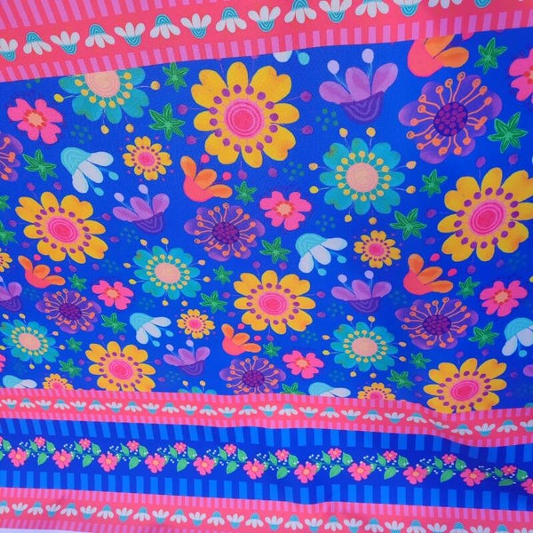 Outdoorstoff Flower mix blau 100% Polyester 15,80/m (122)