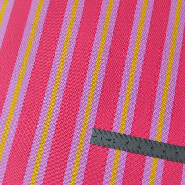 Outdoorstoff Streifen rot rosa gelb 100% Polyester 15,80/m (118)
