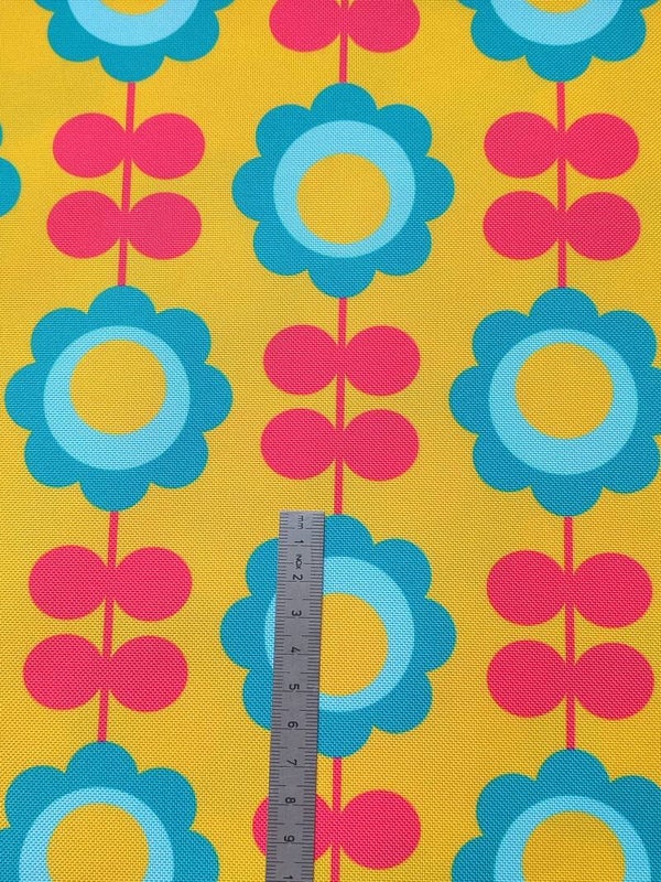 Outdoorstoff Retroflower Gelb 100%Polyester 15,80/m (117)