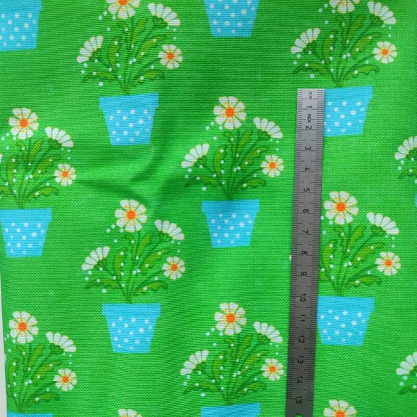 Canvas Reststück Topfblume grün