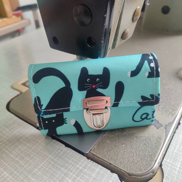 Mini-Geldbörse Katze blau