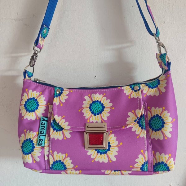 Kleine Umhängetasche Lila Bigflower(U31)