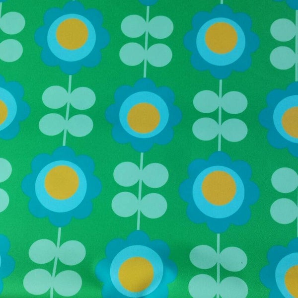 Outdoorstoff Retroflower grünmint (172) 100% Polyester 15,80/m