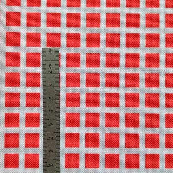 Outdoorstoff kariert rot weiß (150) 100% Polyester 15,80/m