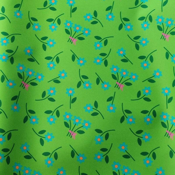 Outdoorstoff Blümchen grün (142) 100% Polyester 15,80/m