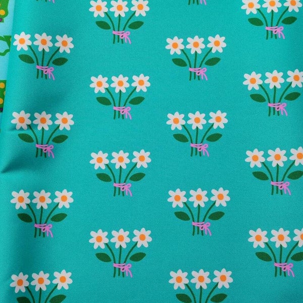 Outdoorstoff Blümchen blau (141) 100% Polyester 15,80/m