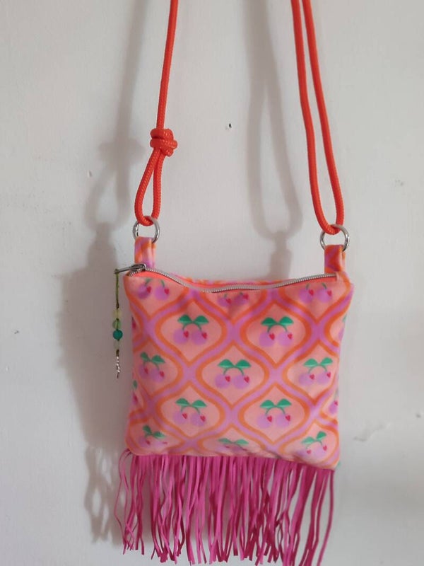 Kleine Samttasche Kirsche orange (S01)