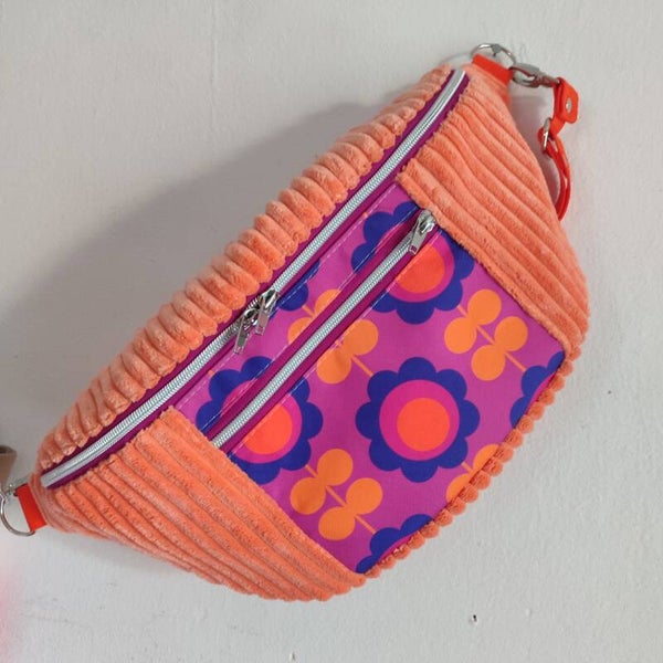 Bauchtasche XL Retroflower Beere (BL012)
