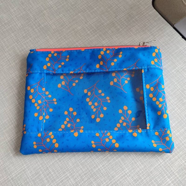 Fenstertasche Herbstbeeren blau (K049)